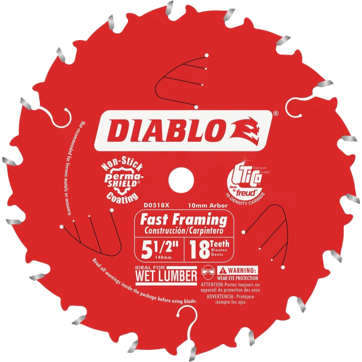 Functional Diablo 5-1 2 INCH X 18 TOOTH FAST FRAMING TRIM SAW BLADE Elite