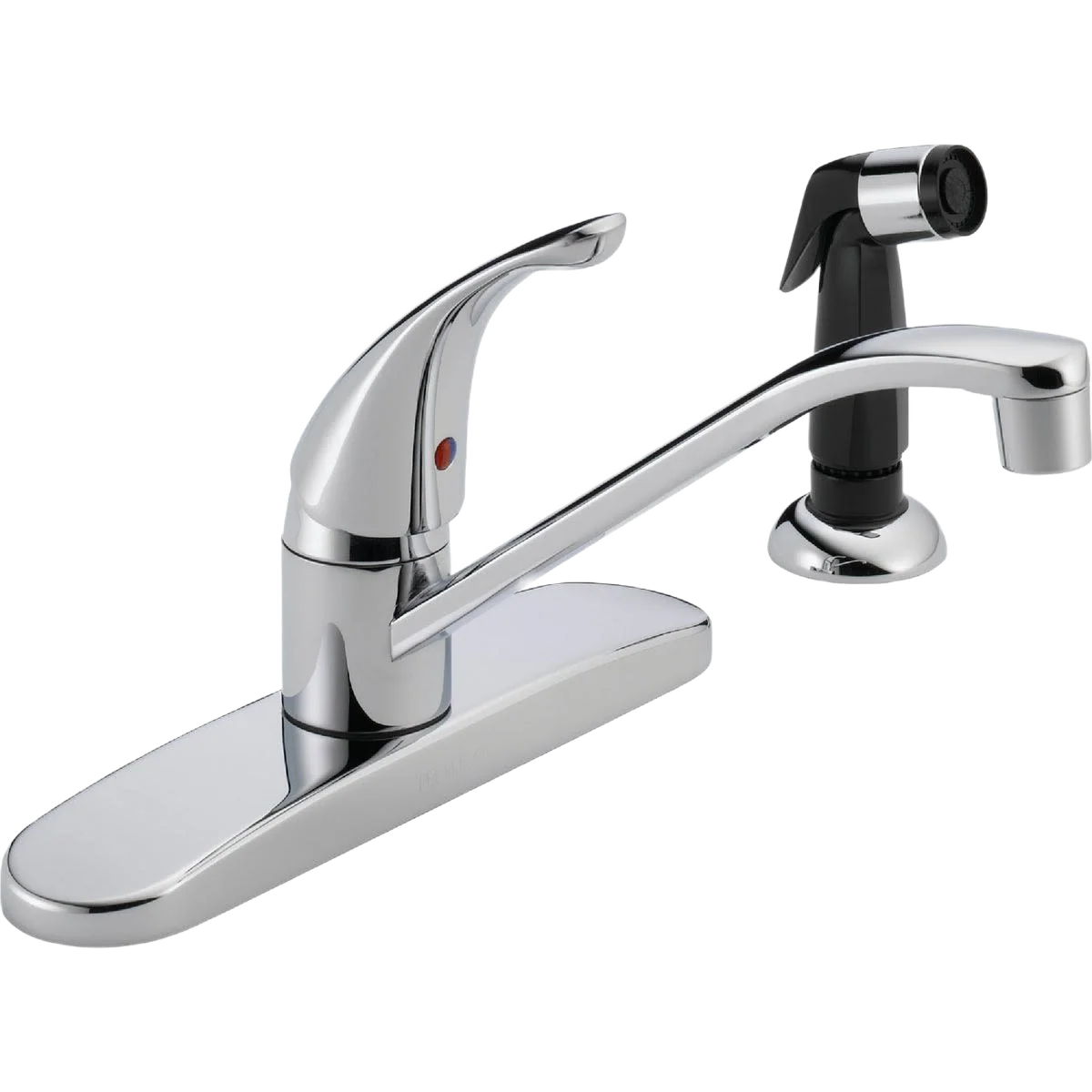 Quality Peerless Single Lever Kitchen Faucet with Black Side Sprayer Chrome Trusted