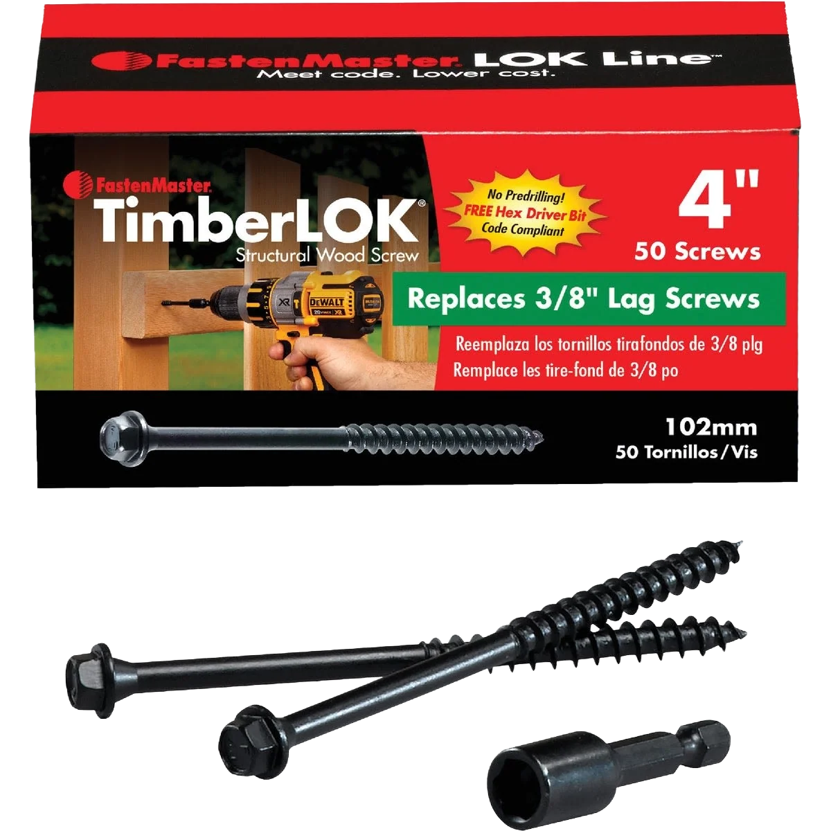 Modern FastenMaster 4 In. HD Timberlok Structure Screws 50 Pc High-End