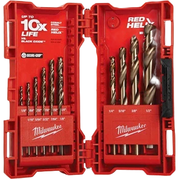 Original Milwaukee RED HELIX™ 15-PC Cobalt Drill Bit Set Powerful