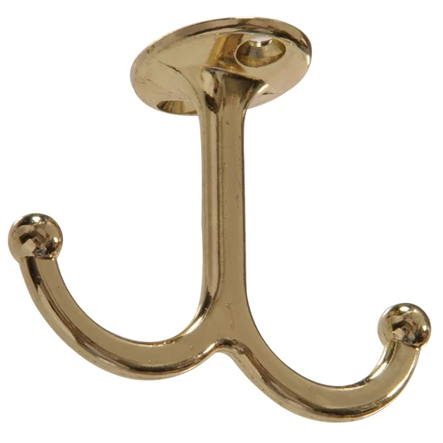 Secure Hillman Undershelf Coat Hook Brass Finish Traditional