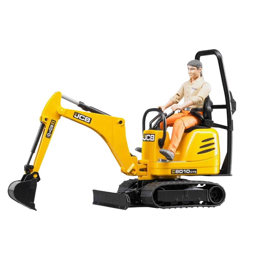 Eco-Friendly Bruder JCB C8010 CTS Micro Excavator Construction Worker Practical