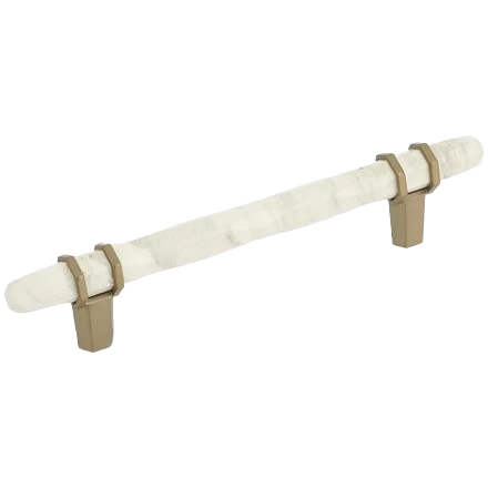 World-Class Amerock Carrione Marble White Golden Champagne Pull 5-1 16 in. Clean