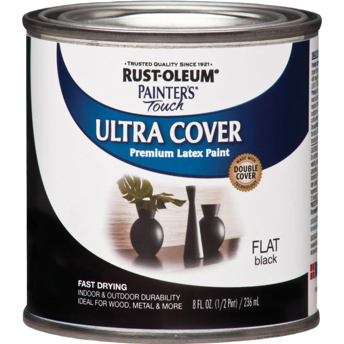 Eco-Friendly Rust-Oleum Ultra Cover Multi-Purpose Flat Black Brush-On Paint 1 2 Pint Innovative