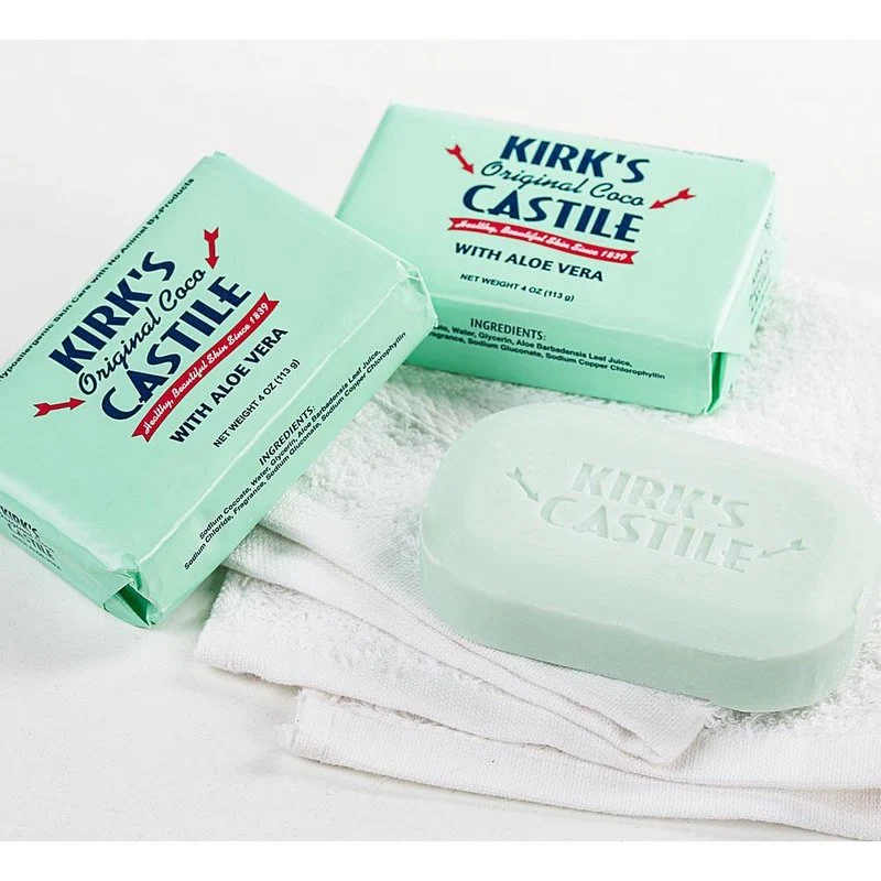 Natural Kirk's Aloe Vera Castile Soap - Pack of 3 Genuine