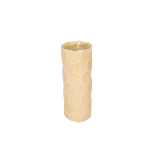 Soft Wholesome Hive Tall Honeycomb Poured Beeswax Candle 6 in. Luxury