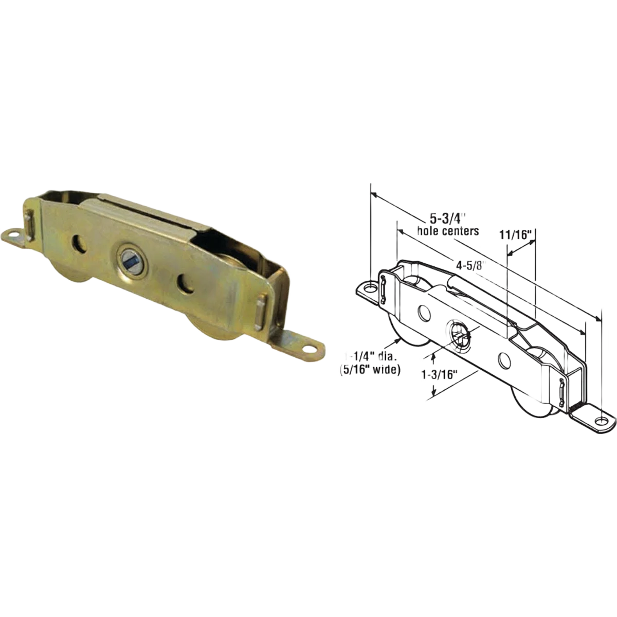 Modern Prime-Line Tandem Steel Patio Door Roller with Housing Assembly Solid