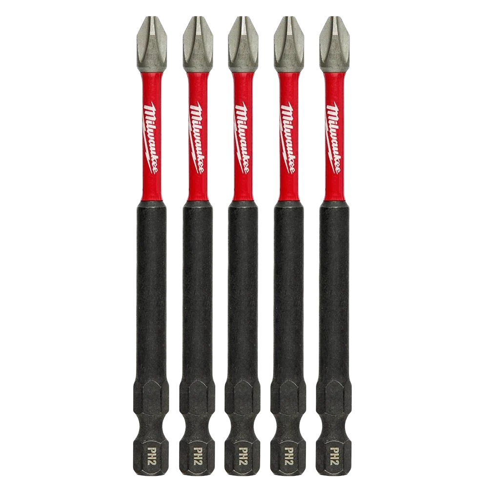 Comfortable Milwaukee SHOCKWAVE™ Impact Duty™ 3-1 2 PH2 Phillips Bits 5-Pack Sustainable