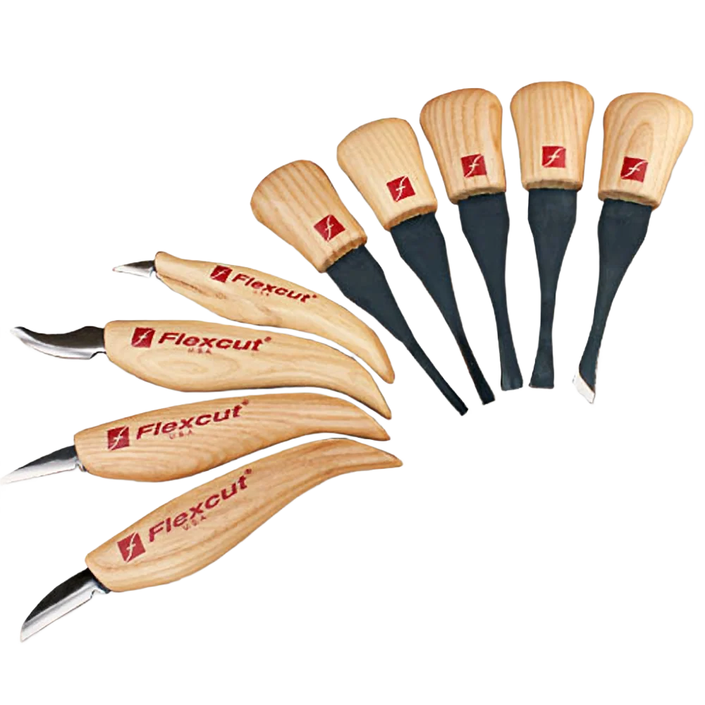 Environmentally Friendly Flexcut 9 Pc. Deluxe Palm Knife Carving Set Soft