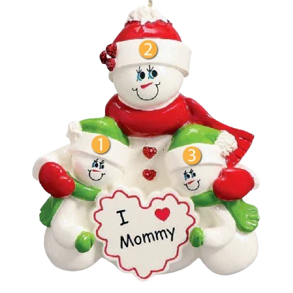 Professional Rudolph Me Personalized I Love Mommy with 2 Kids Ornament Superior