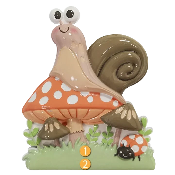 Flexible PolarX Personalized Snail with Mushrooms Ornament Specialty