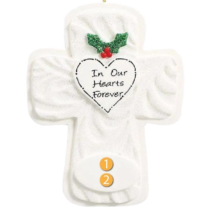 Recyclable Rudolph Me Personalized In Our Hearts Cross Ornament Trendy