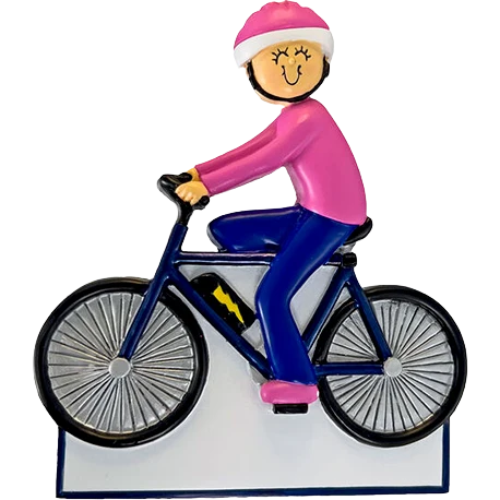Top-Quality Ornament Central Personalized Female on Electric Bike Ornament Fine Crafted