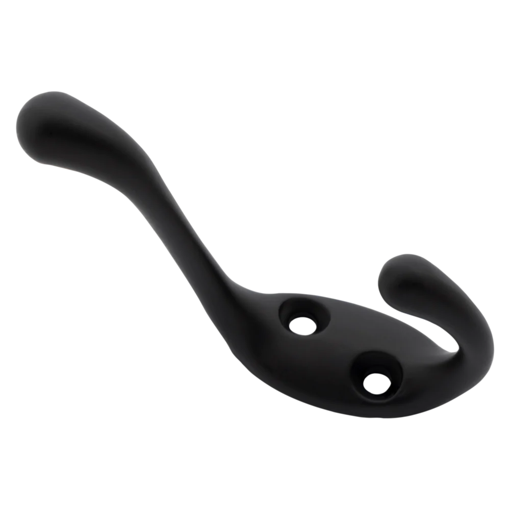 Original Design National Hardware Matte Black Heavy Duty Coat Hook Next-Generation