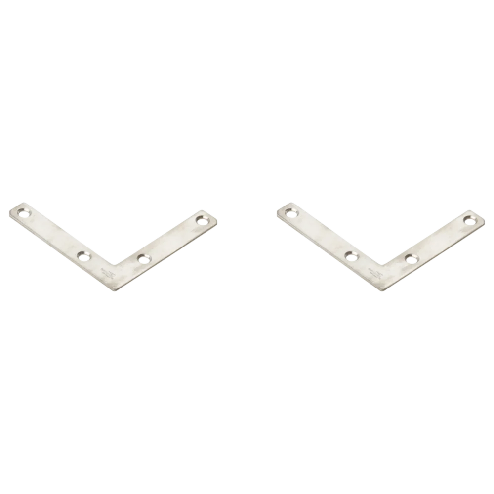 Enhanced National Hardware 3 x 1 2 Stainless Steel Flat Corner Brace 2-Count Easy-to-Use