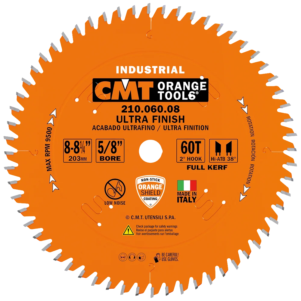 Smooth CMT Orange Tools 8 60T Ultra Finish-Plywood Melamine Saw Blade Modern
