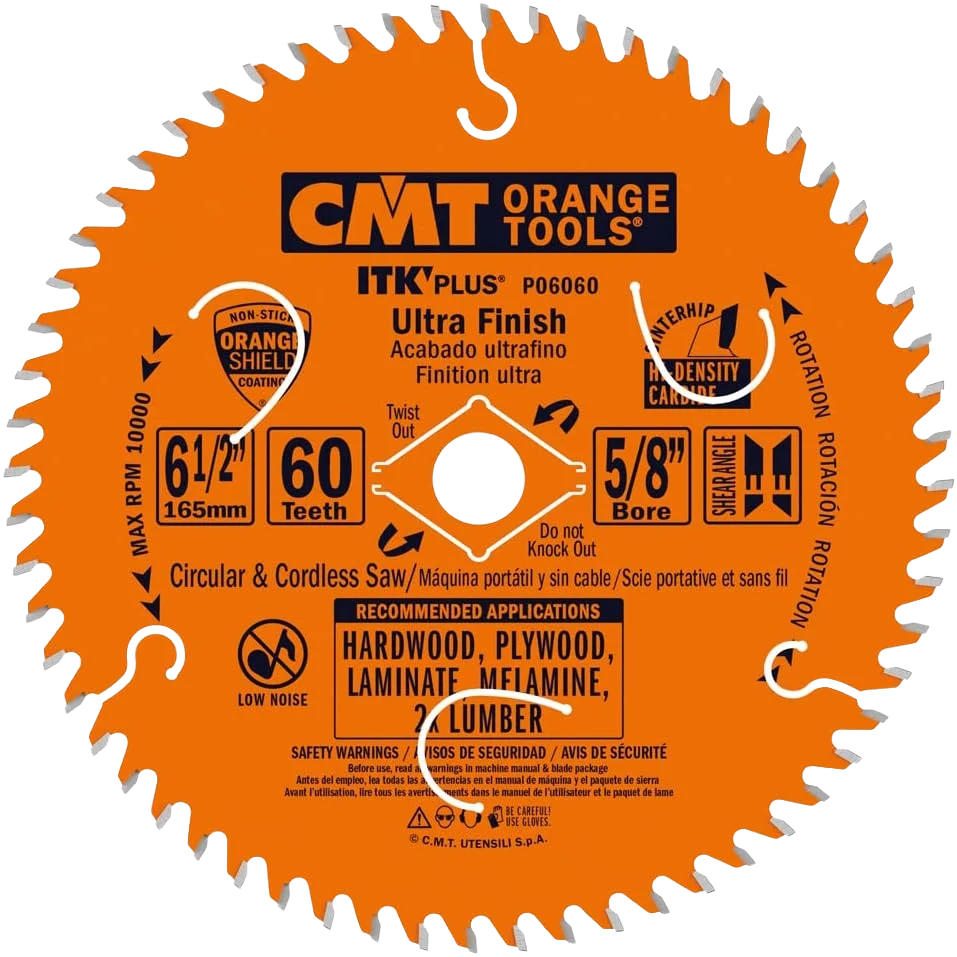 Next-Generation CMT Orange Tools 6-1 2 60T Itk-Plus® Ultra Finish Saw Blade First-Class