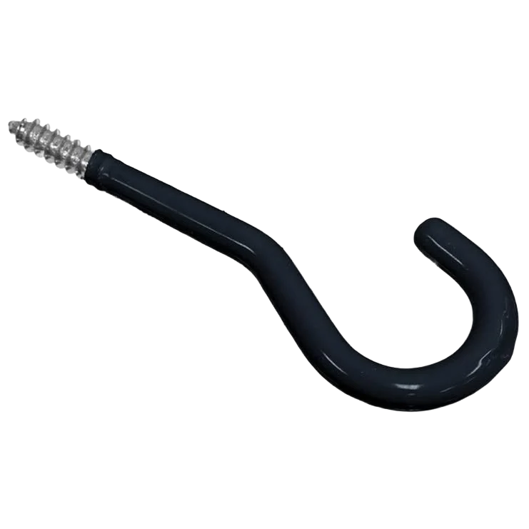 Responsible Hillman All Purpose Screw Hook- Black Vinyl Coated Contemporary