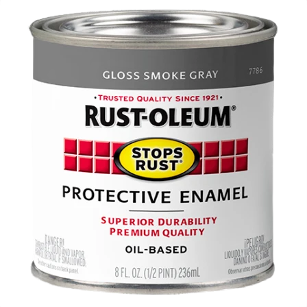 Premium Material Rust-Oleum Stops Rust Smoke Gray Protective Enamel Brush-On Paint 1 2 Pint Smart