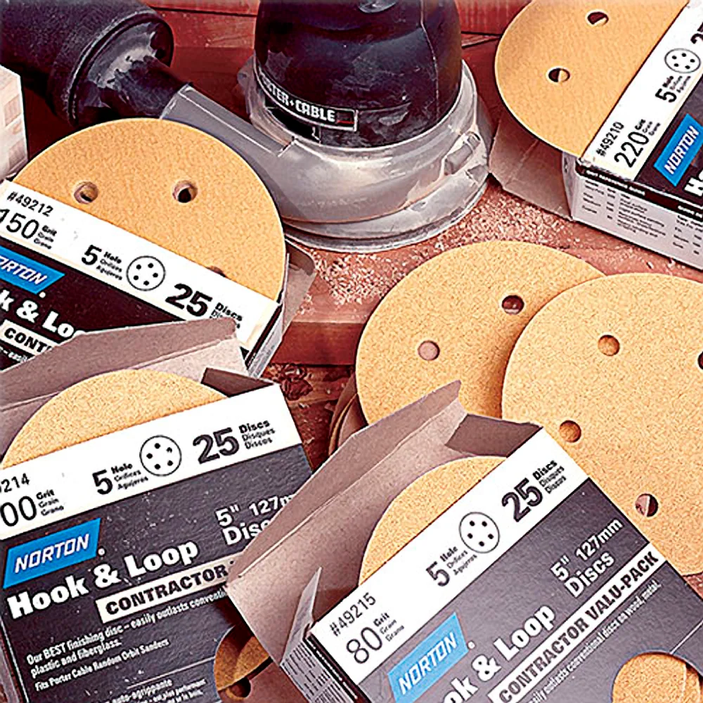 Pure Norton Hook Sand Discs 5 in. x 5 Hole x 100-Grit 25-Pack Superior