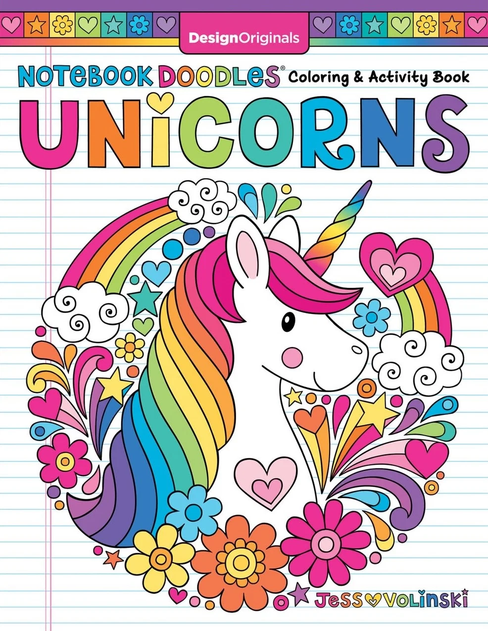 Long-Lasting Design s Notebook Doodles Unicorn Coloring Activity Book Dependable