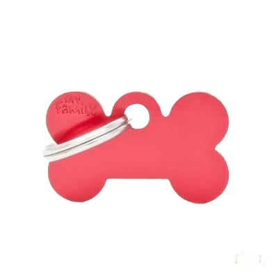 Elegant MyFamily Small Red Bone ID Dog Tag Enhanced