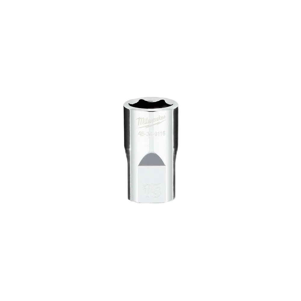 Sophisticated Milwaukee 1 2 Drive 15-mm Standard Socket w FOUR FLAT™ Sides Smooth