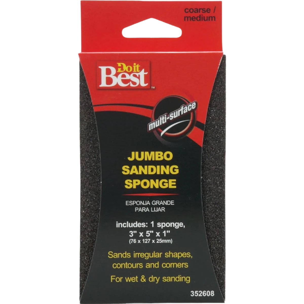 Innovative Do it Jumbo Medium Coarse 36 80-Grit All-Purpose Sanding Sponge Fine Crafted