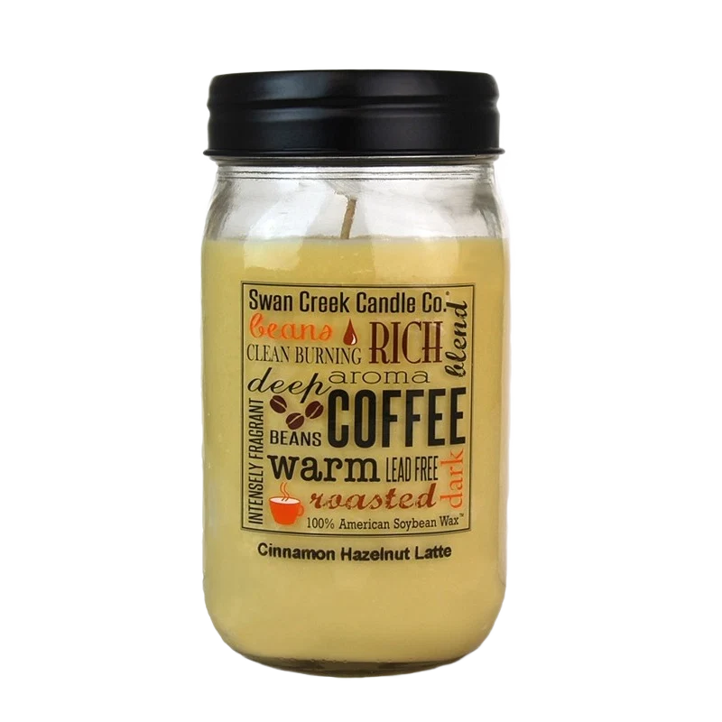 Contemporary Swan Creek Cinnamon Hazelnut Latte Pantry Jar Candle 12 oz. Reusable