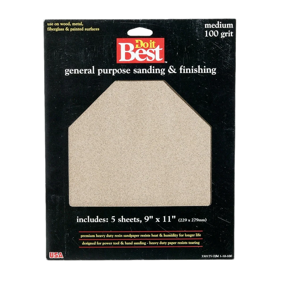 Fast Do it 9 x 11 General Purpose 100-Grit Medium Sandpaper 5-Pack Superior