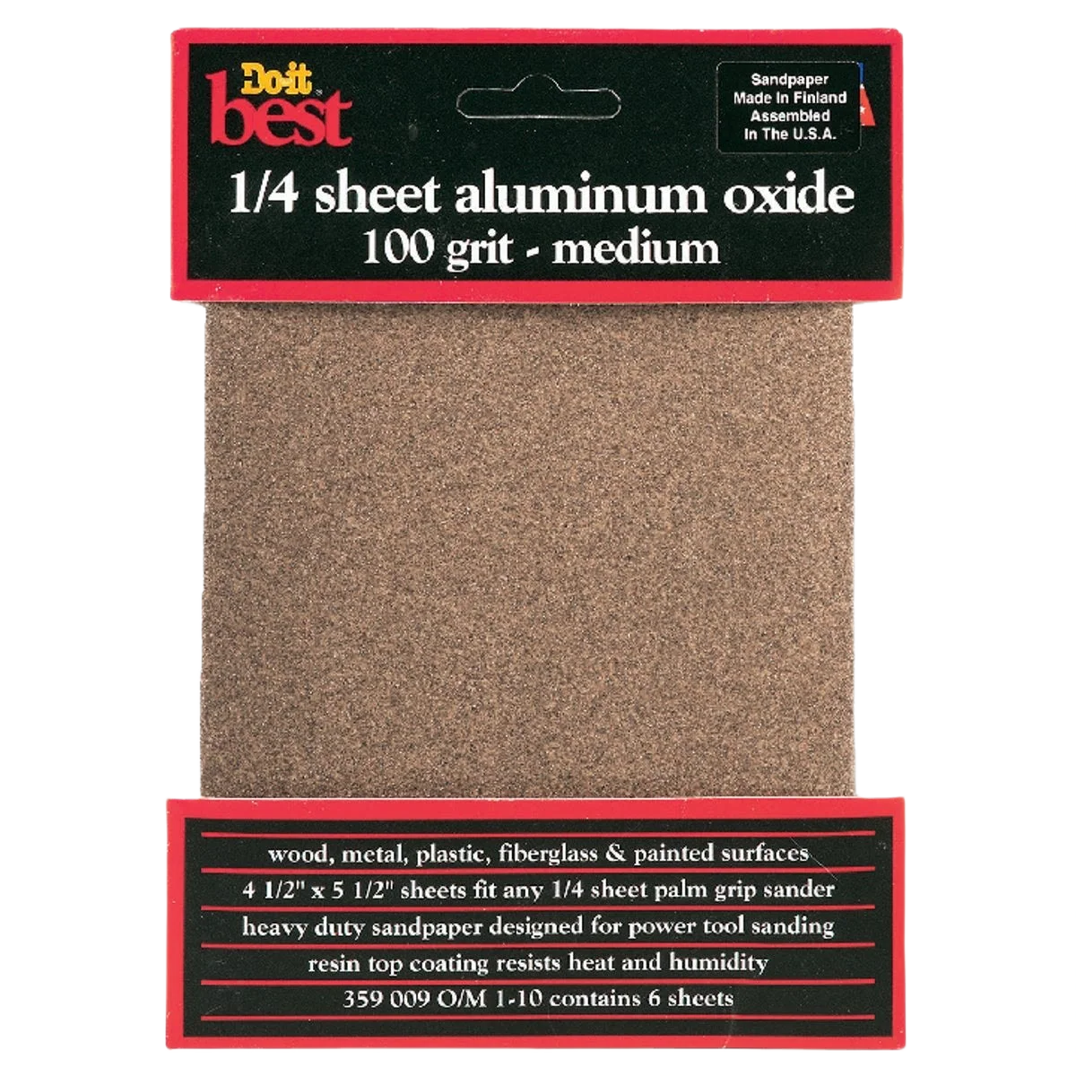 Certified Do it 1 4 Sheet 100-Grit Medium Sandpaper 6-Pack Natural