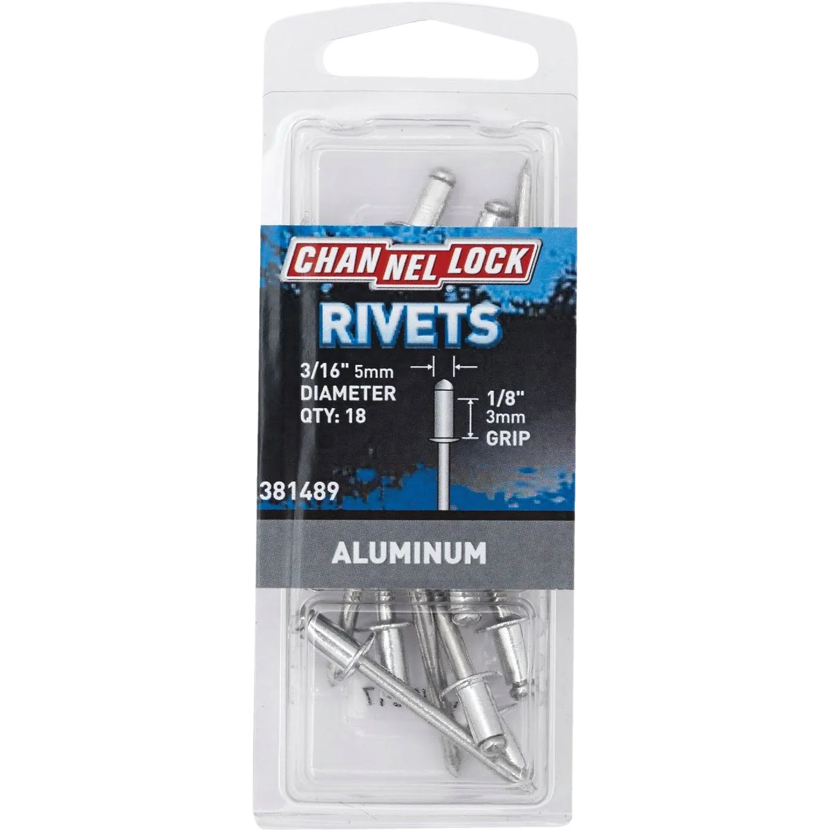 Versatile Channellock 3 16 In. Diameter x 1 8 In. Grip Aluminum Pop Rivets 18-Pack Dependable