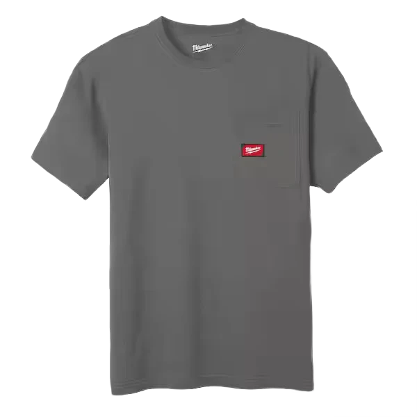 Natural Milwaukee GRIDIRON™ Pocket T-Shirt - Short Sleeve Gray S Original Design