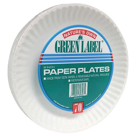 User-Friendly Nature's Own Green Label Paper Plates 70 ct First-Class