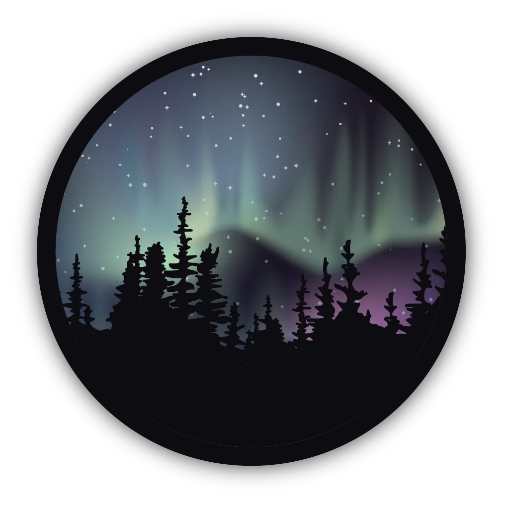 Organic Stickers Northwest Northern Lights Sticker Soft