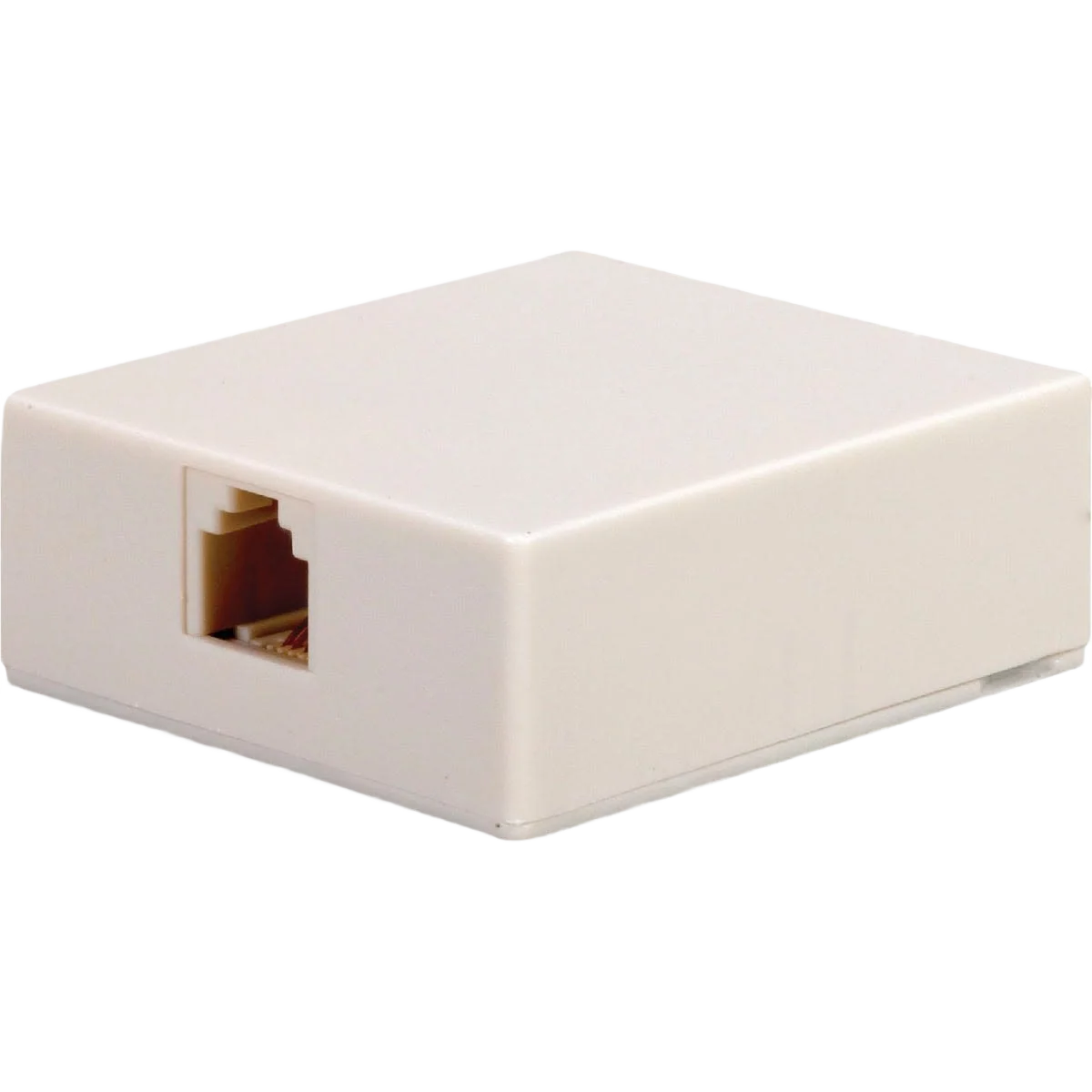 Solid RCA White Surface Mount Telephone Jack Detailed