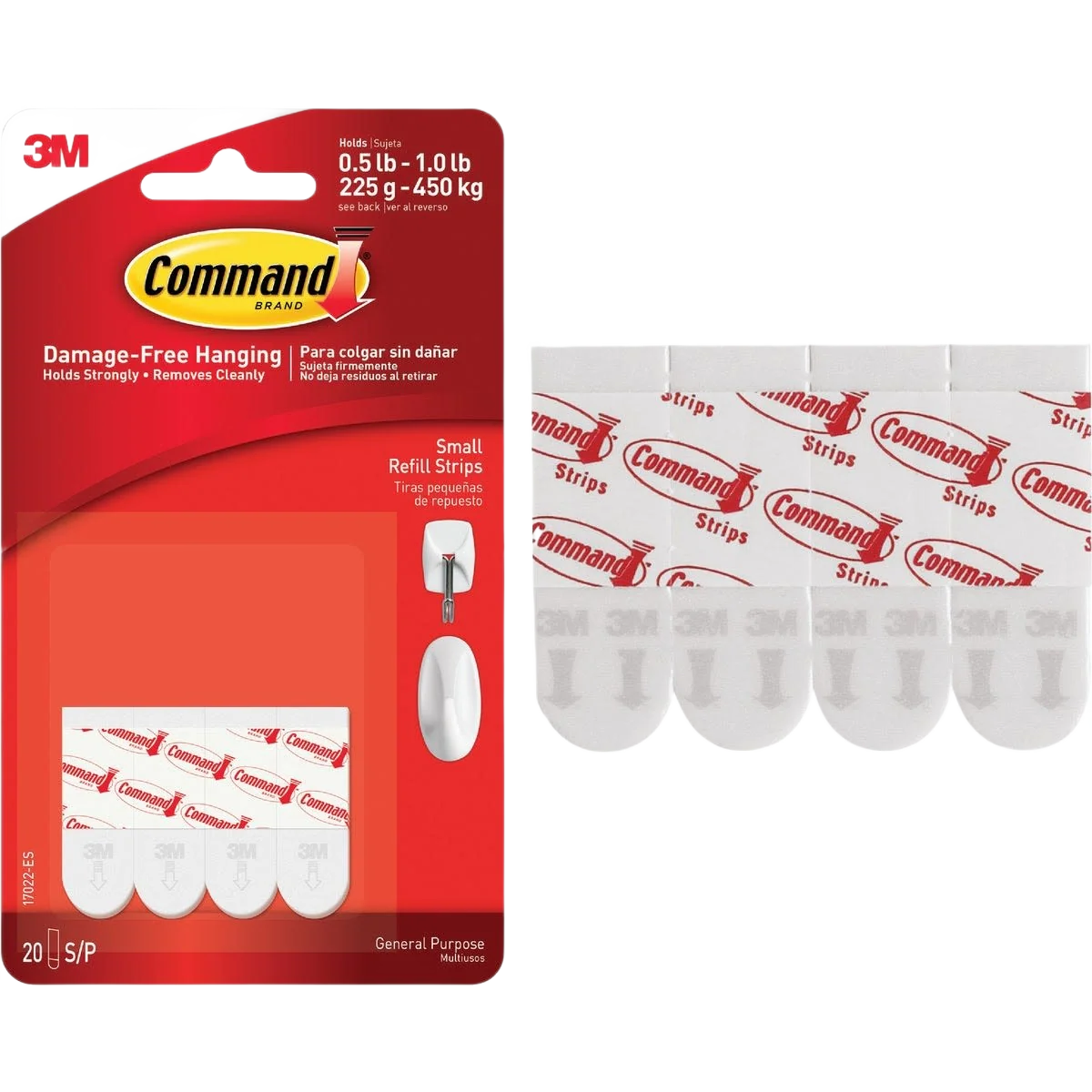 Easy-to-Use 3M Command Adhesive Hook Mounting Strips 20-Pack Selected