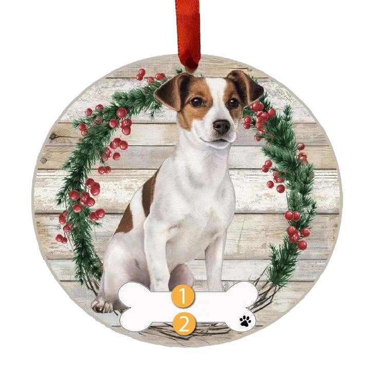 Genuine E S Pets Personalized Jack Russell Wreath Ornament Lightweight