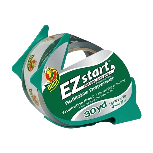 Optimized Duck Brand EZ Start Clear Packaging Tape with Dispenser 1.88 in. x 30 yd. Smart