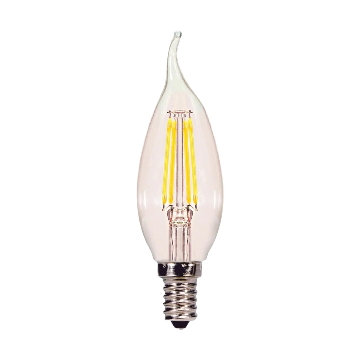 Elite Satco 4.5 Watt CA10 LED Clear Candelabra Base Light Bulb 2-Pack High-End