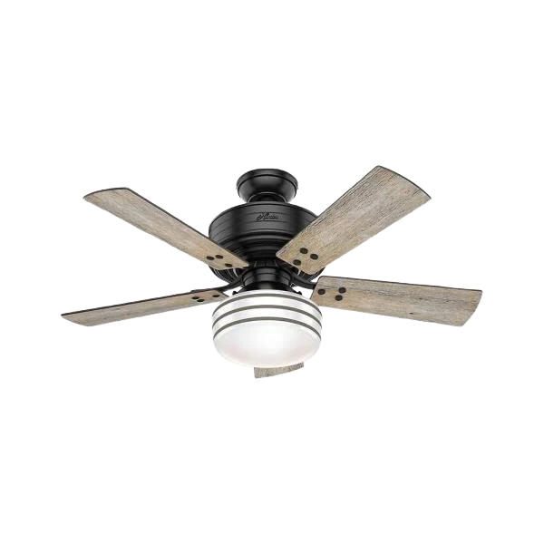 Trendy Hunter Dempsey Brushed Nickel Ceiling Fan with Light Kit 44 in. Consistent