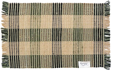 Sustainable India Overseas Black Khaki Booker Plaid Rag Rug 2' x 3' Responsible