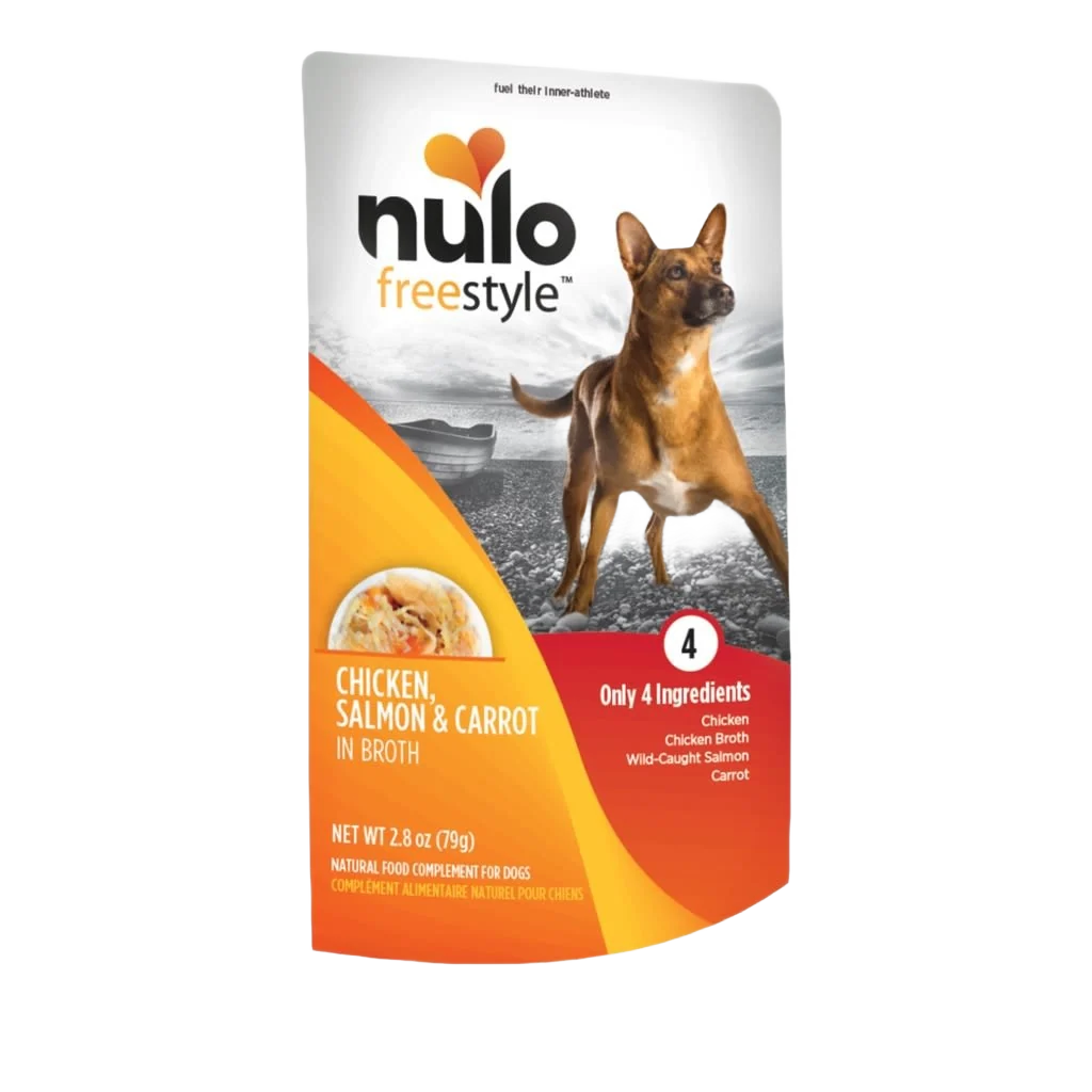 Selected Nulo style Chicken Salmon Carrot in Broth Dog Food Topper 2.8 oz. Original