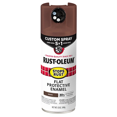 Next-Generation Rust-Oleum Protective Enamel w 5-in-1 Spray Flat Brown Soft