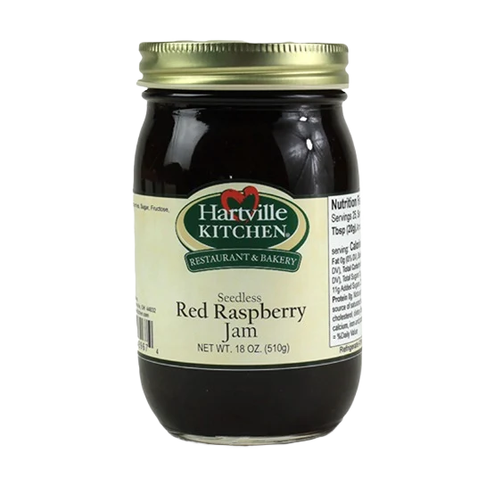 Artisan Hartville Kitchen Seedless Red Raspberry Jam 18 oz. Genuine