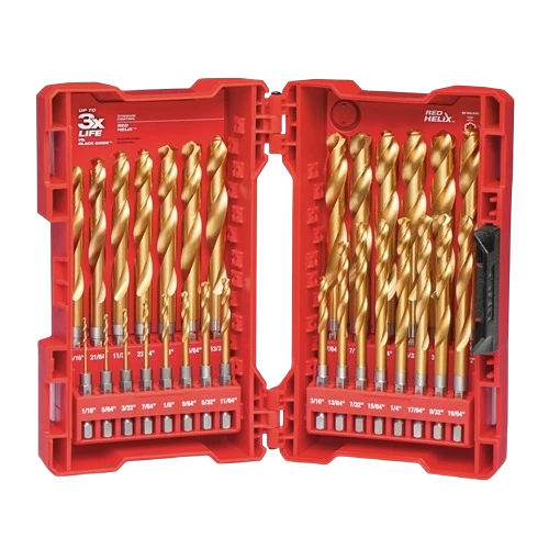 Top-Quality Milwaukee SHOCKWAVE™ RED HELIX™ 29-PC Titanium Drill Bit Set Premium