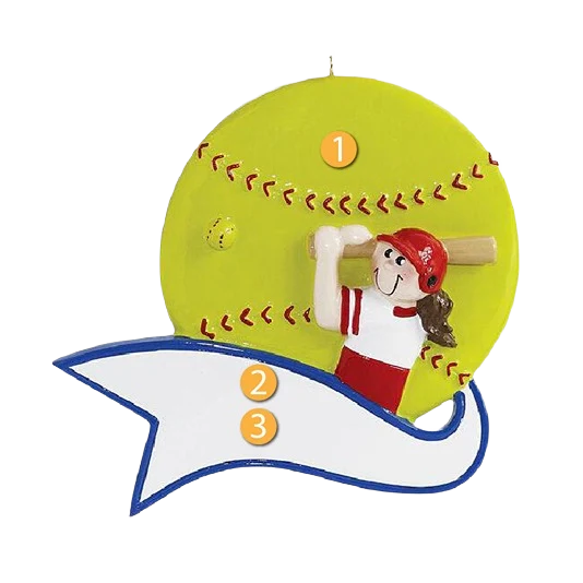 Practical Rudolph Me Personalized Girl Hitting Softball Ornament Solid