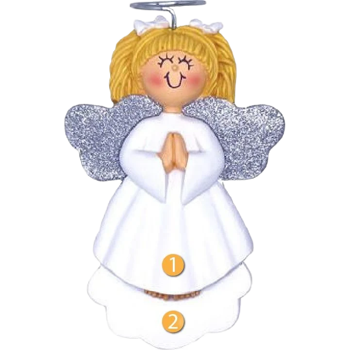 Genuine Ornament Central Personalized Blonde Female Baby Angel Ornament Crafted