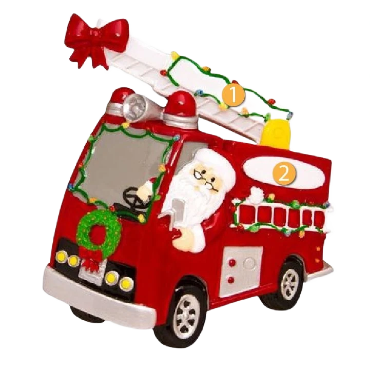 Minimalist PolarX Personalized Christmas Parade Fire Truck Ornament Consistent