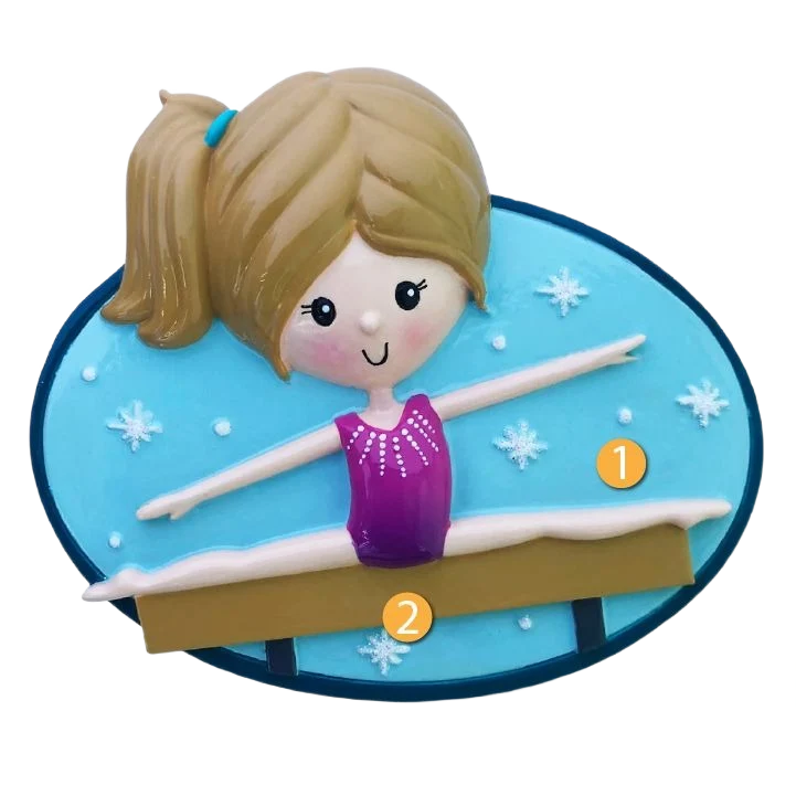 Premium PolarX Personalized Gymnast on Beam Ornament Advanced